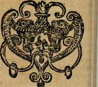 An illustration from Fama fraternitatis, oder, Entdeckung der Brüderschafft des löblichen Ordens dess Rosen Creutzes : beneben der Confession, oder, Bekantnus derselben Fraternitet, an alle Gelehrte und Häupter in Europa geschrieben : auch etlichen Responsionen von Haselmeyern und anderen gelehrten Leuten auff die Famam gestellet (1615)