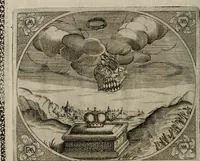 An illustration from Fama postuma, de virtutibus heroicis : quibus serenissima princeps ac domina D. Maria Archidux Austriae, Rheni Palatina vtriusque Bauariae Dux, et serenissimi quondam principis ac domini D. Caroli Archducis Austriae, Burgundiae, Styriae, Carinthiae, Carniolae Ducis Coniux, postea vidua augustam memoriae semper foelicis immortalitatem viuens moriens meruit (1609)