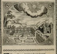 An illustration from Fama postuma, de virtutibus heroicis : quibus serenissima princeps ac domina D. Maria Archidux Austriae, Rheni Palatina vtriusque Bauariae Dux, et serenissimi quondam principis ac domini D. Caroli Archducis Austriae, Burgundiae, Styriae, Carinthiae, Carniolae Ducis Coniux, postea vidua augustam memoriae semper foelicis immortalitatem viuens moriens meruit (1609)