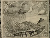 An illustration from Fama postuma, de virtutibus heroicis : quibus serenissima princeps ac domina D. Maria Archidux Austriae, Rheni Palatina vtriusque Bauariae Dux, et serenissimi quondam principis ac domini D. Caroli Archducis Austriae, Burgundiae, Styriae, Carinthiae, Carniolae Ducis Coniux, postea vidua augustam memoriae semper foelicis immortalitatem viuens moriens meruit (1609)