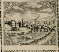 An illustration from Fama postuma, de virtutibus heroicis : quibus serenissima princeps ac domina D. Maria Archidux Austriae, Rheni Palatina vtriusque Bauariae Dux, et serenissimi quondam principis ac domini D. Caroli Archducis Austriae, Burgundiae, Styriae, Carinthiae, Carniolae Ducis Coniux, postea vidua augustam memoriae semper foelicis immortalitatem viuens moriens meruit (1609)