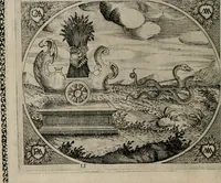 An illustration from Fama postuma, de virtutibus heroicis : quibus serenissima princeps ac domina D. Maria Archidux Austriae, Rheni Palatina vtriusque Bauariae Dux, et serenissimi quondam principis ac domini D. Caroli Archducis Austriae, Burgundiae, Styriae, Carinthiae, Carniolae Ducis Coniux, postea vidua augustam memoriae semper foelicis immortalitatem viuens moriens meruit (1609)