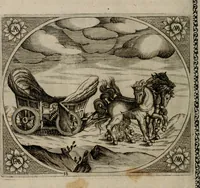 An illustration from Fama postuma, de virtutibus heroicis : quibus serenissima princeps ac domina D. Maria Archidux Austriae, Rheni Palatina vtriusque Bauariae Dux, et serenissimi quondam principis ac domini D. Caroli Archducis Austriae, Burgundiae, Styriae, Carinthiae, Carniolae Ducis Coniux, postea vidua augustam memoriae semper foelicis immortalitatem viuens moriens meruit (1609)