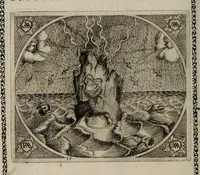 An illustration from Fama postuma, de virtutibus heroicis : quibus serenissima princeps ac domina D. Maria Archidux Austriae, Rheni Palatina vtriusque Bauariae Dux, et serenissimi quondam principis ac domini D. Caroli Archducis Austriae, Burgundiae, Styriae, Carinthiae, Carniolae Ducis Coniux, postea vidua augustam memoriae semper foelicis immortalitatem viuens moriens meruit (1609)