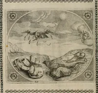 An illustration from Fama postuma, de virtutibus heroicis : quibus serenissima princeps ac domina D. Maria Archidux Austriae, Rheni Palatina vtriusque Bauariae Dux, et serenissimi quondam principis ac domini D. Caroli Archducis Austriae, Burgundiae, Styriae, Carinthiae, Carniolae Ducis Coniux, postea vidua augustam memoriae semper foelicis immortalitatem viuens moriens meruit (1609)