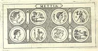 An illustration from Familiae Romanae in antiquis numismatibus : ab vrbe condita, ad tempora diui Augusti (1663)