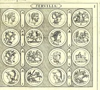 An illustration from Familiae Romanae in antiquis numismatibus : ab vrbe condita, ad tempora diui Augusti (1663)