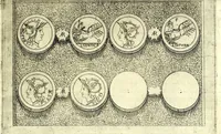 An illustration from Familiae romanae qvae reperivntvr in antiqvis nvmismatibvs ab vrbe condita ad tempora divi Avgusti : ex bibliotheca Fvlvi Vrsini : adivnctis familiis xxx ex libro Antoni Avgvstini ep. illerdensis (1577)