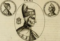 An illustration from Fasti ducales ab Anafesto I. ad Silvestrum Valerium Venetorum ducem : cum eorum iconibus, insignibus, nummismatibus publicis, & privatis aere sculptis : inscriptionibus ex aula M. Consilii, ac sepulchralibus : adiectae sunt adnotationes, ad vitam cuiusque principis, rerum, quae omissae fuerant (1696)