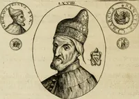 An illustration from Fasti ducales ab Anafesto I. ad Silvestrum Valerium Venetorum ducem : cum eorum iconibus, insignibus, nummismatibus publicis, & privatis aere sculptis : inscriptionibus ex aula M. Consilii, ac sepulchralibus : adiectae sunt adnotationes, ad vitam cuiusque principis, rerum, quae omissae fuerant (1696)