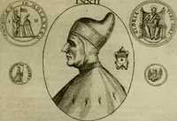 An illustration from Fasti ducales ab Anafesto I. ad Silvestrum Valerium Venetorum ducem : cum eorum iconibus, insignibus, nummismatibus publicis, & privatis aere sculptis : inscriptionibus ex aula M. Consilii, ac sepulchralibus : adiectae sunt adnotationes, ad vitam cuiusque principis, rerum, quae omissae fuerant (1696)