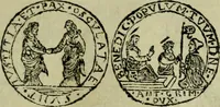 An illustration from Fasti ducales ab Anafesto I. ad Silvestrum Valerium Venetorum ducem : cum eorum iconibus, insignibus, nummismatibus publicis, & privatis aere sculptis : inscriptionibus ex aula M. Consilii, ac sepulchralibus : adiectae sunt adnotationes, ad vitam cuiusque principis, rerum, quae omissae fuerant (1696)