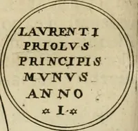 An illustration from Fasti ducales ab Anafesto I. ad Silvestrum Valerium Venetorum ducem : cum eorum iconibus, insignibus, nummismatibus publicis, & privatis aere sculptis : inscriptionibus ex aula M. Consilii, ac sepulchralibus : adiectae sunt adnotationes, ad vitam cuiusque principis, rerum, quae omissae fuerant (1696)