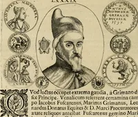 An illustration from Fasti ducales ab Anafesto I. ad Silvestrum Valerium Venetorum ducem : cum eorum iconibus, insignibus, nummismatibus publicis, & privatis aere sculptis : inscriptionibus ex aula M. Consilii, ac sepulchralibus : adiectae sunt adnotationes, ad vitam cuiusque principis, rerum, quae omissae fuerant (1696)
