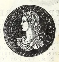 An illustration from Fasti et trivmphi Rom. a Romvlo rege vsqve ad Carolvm V. Caes. Aug., sive, Epitome regum, consulum, dictatorum, magistror. equitum, tribunorum militum consulari potestate, censorum, impp. & aliorum magistratuum Roman. cum orientalium tum occidentalium, ex antiquitatum monumentis maxima cum fide ac diligentia desumpta (1557)