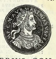 An illustration from Fasti et trivmphi Rom. a Romvlo rege vsqve ad Carolvm V. Caes. Aug., sive, Epitome regum, consulum, dictatorum, magistror. equitum, tribunorum militum consulari potestate, censorum, impp. & aliorum magistratuum Roman. cum orientalium tum occidentalium, ex antiquitatum monumentis maxima cum fide ac diligentia desumpta (1557)