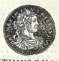 An illustration from Fasti et trivmphi Rom. a Romvlo rege vsqve ad Carolvm V. Caes. Aug., sive, Epitome regum, consulum, dictatorum, magistror. equitum, tribunorum militum consulari potestate, censorum, impp. & aliorum magistratuum Roman. cum orientalium tum occidentalium, ex antiquitatum monumentis maxima cum fide ac diligentia desumpta (1557)