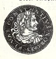 An illustration from Fasti et trivmphi Rom. a Romvlo rege vsqve ad Carolvm V. Caes. Aug., sive, Epitome regum, consulum, dictatorum, magistror. equitum, tribunorum militum consulari potestate, censorum, impp. & aliorum magistratuum Roman. cum orientalium tum occidentalium, ex antiquitatum monumentis maxima cum fide ac diligentia desumpta (1557)