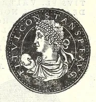 An illustration from Fasti et trivmphi Rom. a Romvlo rege vsqve ad Carolvm V. Caes. Aug., sive, Epitome regum, consulum, dictatorum, magistror. equitum, tribunorum militum consulari potestate, censorum, impp. & aliorum magistratuum Roman. cum orientalium tum occidentalium, ex antiquitatum monumentis maxima cum fide ac diligentia desumpta (1557)