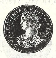 An illustration from Fasti et trivmphi Rom. a Romvlo rege vsqve ad Carolvm V. Caes. Aug., sive, Epitome regum, consulum, dictatorum, magistror. equitum, tribunorum militum consulari potestate, censorum, impp. & aliorum magistratuum Roman. cum orientalium tum occidentalium, ex antiquitatum monumentis maxima cum fide ac diligentia desumpta (1557)
