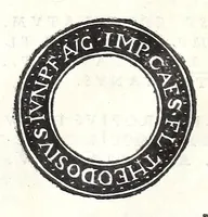 An illustration from Fasti et trivmphi Rom. a Romvlo rege vsqve ad Carolvm V. Caes. Aug., sive, Epitome regum, consulum, dictatorum, magistror. equitum, tribunorum militum consulari potestate, censorum, impp. & aliorum magistratuum Roman. cum orientalium tum occidentalium, ex antiquitatum monumentis maxima cum fide ac diligentia desumpta (1557)