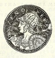 An illustration from Fasti et trivmphi Rom. a Romvlo rege vsqve ad Carolvm V. Caes. Aug., sive, Epitome regum, consulum, dictatorum, magistror. equitum, tribunorum militum consulari potestate, censorum, impp. & aliorum magistratuum Roman. cum orientalium tum occidentalium, ex antiquitatum monumentis maxima cum fide ac diligentia desumpta (1557)
