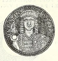 An illustration from Fasti et trivmphi Rom. a Romvlo rege vsqve ad Carolvm V. Caes. Aug., sive, Epitome regum, consulum, dictatorum, magistror. equitum, tribunorum militum consulari potestate, censorum, impp. & aliorum magistratuum Roman. cum orientalium tum occidentalium, ex antiquitatum monumentis maxima cum fide ac diligentia desumpta (1557)