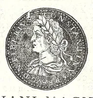 An illustration from Fasti et trivmphi Rom. a Romvlo rege vsqve ad Carolvm V. Caes. Aug., sive, Epitome regum, consulum, dictatorum, magistror. equitum, tribunorum militum consulari potestate, censorum, impp. & aliorum magistratuum Roman. cum orientalium tum occidentalium, ex antiquitatum monumentis maxima cum fide ac diligentia desumpta (1557)