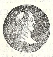 An illustration from Fasti et trivmphi Rom. a Romvlo rege vsqve ad Carolvm V. Caes. Aug., sive, Epitome regum, consulum, dictatorum, magistror. equitum, tribunorum militum consulari potestate, censorum, impp. & aliorum magistratuum Roman. cum orientalium tum occidentalium, ex antiquitatum monumentis maxima cum fide ac diligentia desumpta (1557)