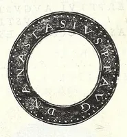 An illustration from Fasti et trivmphi Rom. a Romvlo rege vsqve ad Carolvm V. Caes. Aug., sive, Epitome regum, consulum, dictatorum, magistror. equitum, tribunorum militum consulari potestate, censorum, impp. & aliorum magistratuum Roman. cum orientalium tum occidentalium, ex antiquitatum monumentis maxima cum fide ac diligentia desumpta (1557)
