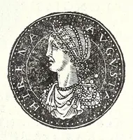 An illustration from Fasti et trivmphi Rom. a Romvlo rege vsqve ad Carolvm V. Caes. Aug., sive, Epitome regum, consulum, dictatorum, magistror. equitum, tribunorum militum consulari potestate, censorum, impp. & aliorum magistratuum Roman. cum orientalium tum occidentalium, ex antiquitatum monumentis maxima cum fide ac diligentia desumpta (1557)