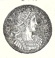 An illustration from Fasti et trivmphi Rom. a Romvlo rege vsqve ad Carolvm V. Caes. Aug., sive, Epitome regum, consulum, dictatorum, magistror. equitum, tribunorum militum consulari potestate, censorum, impp. & aliorum magistratuum Roman. cum orientalium tum occidentalium, ex antiquitatum monumentis maxima cum fide ac diligentia desumpta (1557)