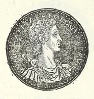 An illustration from Fasti et trivmphi Rom. a Romvlo rege vsqve ad Carolvm V. Caes. Aug., sive, Epitome regum, consulum, dictatorum, magistror. equitum, tribunorum militum consulari potestate, censorum, impp. & aliorum magistratuum Roman. cum orientalium tum occidentalium, ex antiquitatum monumentis maxima cum fide ac diligentia desumpta (1557)