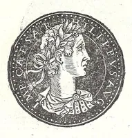 An illustration from Fasti et trivmphi Rom. a Romvlo rege vsqve ad Carolvm V. Caes. Aug., sive, Epitome regum, consulum, dictatorum, magistror. equitum, tribunorum militum consulari potestate, censorum, impp. & aliorum magistratuum Roman. cum orientalium tum occidentalium, ex antiquitatum monumentis maxima cum fide ac diligentia desumpta (1557)