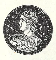 An illustration from Fasti et trivmphi Rom. a Romvlo rege vsqve ad Carolvm V. Caes. Aug., sive, Epitome regum, consulum, dictatorum, magistror. equitum, tribunorum militum consulari potestate, censorum, impp. & aliorum magistratuum Roman. cum orientalium tum occidentalium, ex antiquitatum monumentis maxima cum fide ac diligentia desumpta (1557)