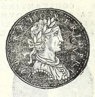 An illustration from Fasti et trivmphi Rom. a Romvlo rege vsqve ad Carolvm V. Caes. Aug., sive, Epitome regum, consulum, dictatorum, magistror. equitum, tribunorum militum consulari potestate, censorum, impp. & aliorum magistratuum Roman. cum orientalium tum occidentalium, ex antiquitatum monumentis maxima cum fide ac diligentia desumpta (1557)