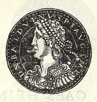 An illustration from Fasti et trivmphi Rom. a Romvlo rege vsqve ad Carolvm V. Caes. Aug., sive, Epitome regum, consulum, dictatorum, magistror. equitum, tribunorum militum consulari potestate, censorum, impp. & aliorum magistratuum Roman. cum orientalium tum occidentalium, ex antiquitatum monumentis maxima cum fide ac diligentia desumpta (1557)