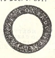 An illustration from Fasti et trivmphi Rom. a Romvlo rege vsqve ad Carolvm V. Caes. Aug., sive, Epitome regum, consulum, dictatorum, magistror. equitum, tribunorum militum consulari potestate, censorum, impp. & aliorum magistratuum Roman. cum orientalium tum occidentalium, ex antiquitatum monumentis maxima cum fide ac diligentia desumpta (1557)