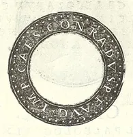 An illustration from Fasti et trivmphi Rom. a Romvlo rege vsqve ad Carolvm V. Caes. Aug., sive, Epitome regum, consulum, dictatorum, magistror. equitum, tribunorum militum consulari potestate, censorum, impp. & aliorum magistratuum Roman. cum orientalium tum occidentalium, ex antiquitatum monumentis maxima cum fide ac diligentia desumpta (1557)