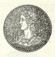 An illustration from Fasti et trivmphi Rom. a Romvlo rege vsqve ad Carolvm V. Caes. Aug., sive, Epitome regum, consulum, dictatorum, magistror. equitum, tribunorum militum consulari potestate, censorum, impp. & aliorum magistratuum Roman. cum orientalium tum occidentalium, ex antiquitatum monumentis maxima cum fide ac diligentia desumpta (1557)
