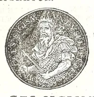 An illustration from Fasti et trivmphi Rom. a Romvlo rege vsqve ad Carolvm V. Caes. Aug., sive, Epitome regum, consulum, dictatorum, magistror. equitum, tribunorum militum consulari potestate, censorum, impp. & aliorum magistratuum Roman. cum orientalium tum occidentalium, ex antiquitatum monumentis maxima cum fide ac diligentia desumpta (1557)