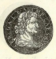 An illustration from Fasti et trivmphi Rom. a Romvlo rege vsqve ad Carolvm V. Caes. Aug., sive, Epitome regum, consulum, dictatorum, magistror. equitum, tribunorum militum consulari potestate, censorum, impp. & aliorum magistratuum Roman. cum orientalium tum occidentalium, ex antiquitatum monumentis maxima cum fide ac diligentia desumpta (1557)
