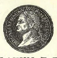 An illustration from Fasti et trivmphi Rom. a Romvlo rege vsqve ad Carolvm V. Caes. Aug., sive, Epitome regum, consulum, dictatorum, magistror. equitum, tribunorum militum consulari potestate, censorum, impp. & aliorum magistratuum Roman. cum orientalium tum occidentalium, ex antiquitatum monumentis maxima cum fide ac diligentia desumpta (1557)