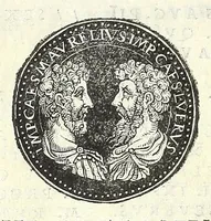 An illustration from Fasti et trivmphi Rom. a Romvlo rege vsqve ad Carolvm V. Caes. Aug., sive, Epitome regum, consulum, dictatorum, magistror. equitum, tribunorum militum consulari potestate, censorum, impp. & aliorum magistratuum Roman. cum orientalium tum occidentalium, ex antiquitatum monumentis maxima cum fide ac diligentia desumpta (1557)