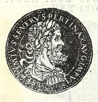 An illustration from Fasti et trivmphi Rom. a Romvlo rege vsqve ad Carolvm V. Caes. Aug., sive, Epitome regum, consulum, dictatorum, magistror. equitum, tribunorum militum consulari potestate, censorum, impp. & aliorum magistratuum Roman. cum orientalium tum occidentalium, ex antiquitatum monumentis maxima cum fide ac diligentia desumpta (1557)