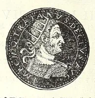 An illustration from Fasti et trivmphi Rom. a Romvlo rege vsqve ad Carolvm V. Caes. Aug., sive, Epitome regum, consulum, dictatorum, magistror. equitum, tribunorum militum consulari potestate, censorum, impp. & aliorum magistratuum Roman. cum orientalium tum occidentalium, ex antiquitatum monumentis maxima cum fide ac diligentia desumpta (1557)