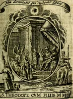 An illustration from Fasti Mariani cum illustrium diuorum imaginib. & elogijs prope DC. in singulos anni menses diésq SS. natales distributis (1630)