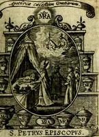 Picture 53 of 287 from Fasti Mariani cum illustrium diuorum imaginib. & elogijs prope DC. in singulos anni menses diésq SS. natales distributis (1630), leaf 112