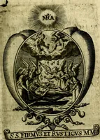 An illustration from Fasti Mariani cum illustrium diuorum imaginib. & elogijs prope DC. in singulos anni menses diésq SS. natales distributis (1630)