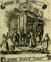 Picture 5 of 287 from Fasti Mariani cum illustrium diuorum imaginib. & elogijs prope DC. in singulos anni menses diésq SS. natales distributis (1630), leaf 14